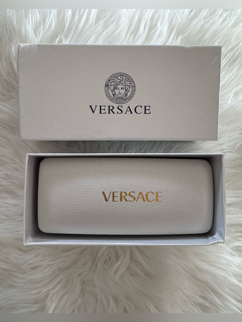 Versace Authentic White Box/White Leather Case for Sunglasses